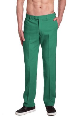 CONCITOR Brand Men's EMERALD GREEN Dress Pants COTTON Flat Front Mens Trousers