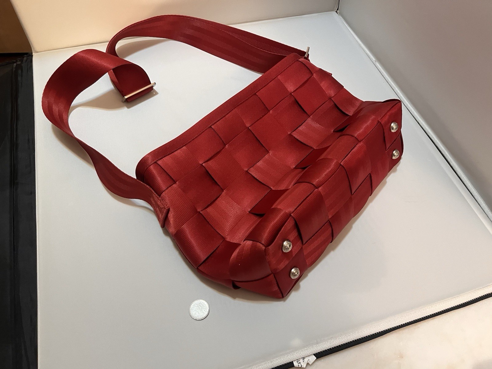 Harvey's Original Seatbelt Bag Red Crossbody Rare Version Shoulder Strap 12x9x4