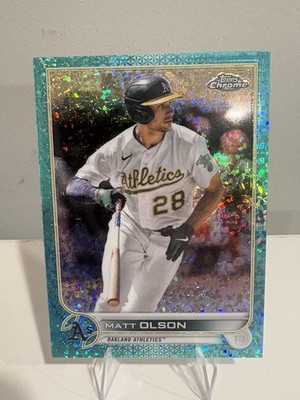 Matt Olson 2022 Topps Chrome Aqua Mini-Diamond Refractor /199 Athletics #148