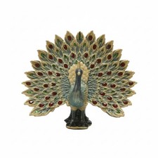 Pfauenfigur, verzierte Pfauenstatue, klassisches Ornamento Da Tavolo Di Pavone