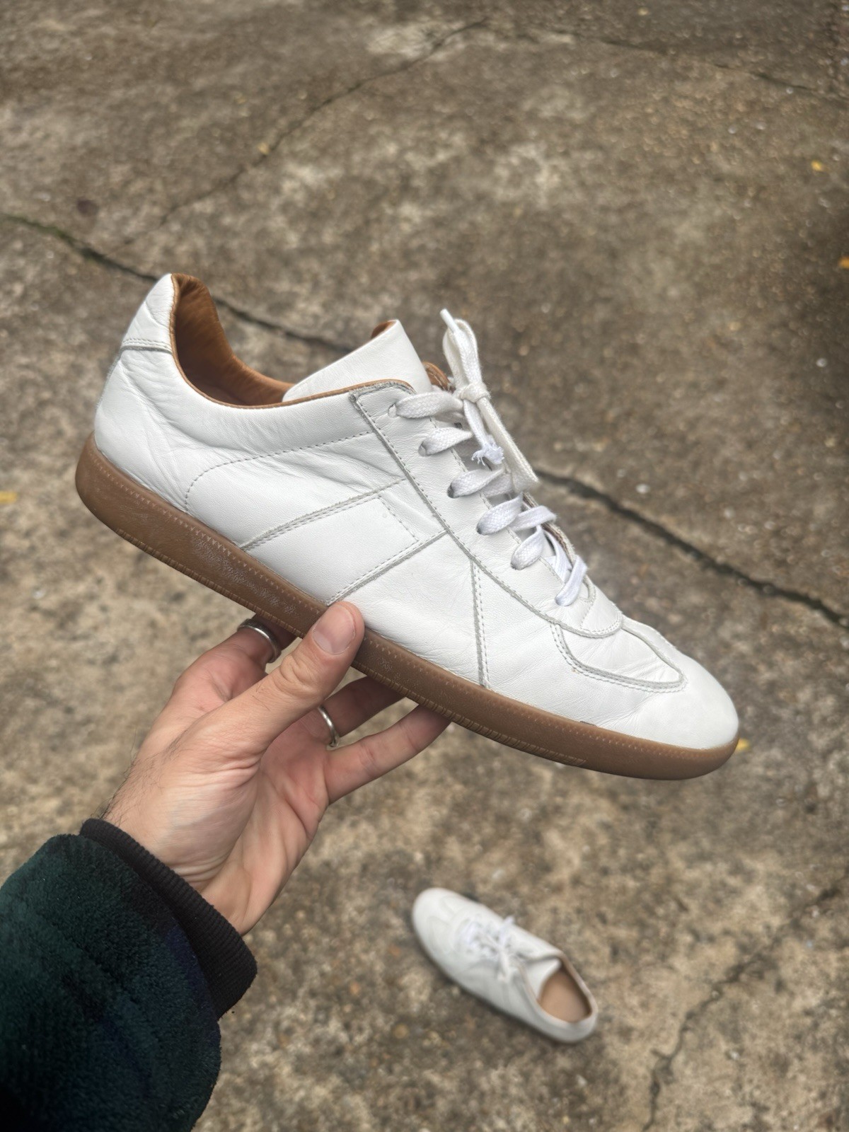 Beckett Simonon Morgan GAT Trainers Size 11 White Leather Gum Soles