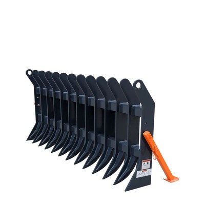 Industrial Grade 72in Root Rake 6in Spaced Teeth Durable Cross Beam Structure