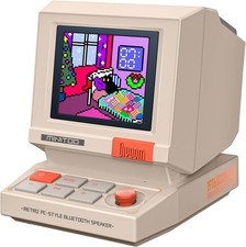 Retro Mini PC Bluetooth Speaker Pixel Display...