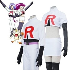 Anime Pokemon Team Rocket James Cosplay Costume Halloween Fancy Dress Outfits
