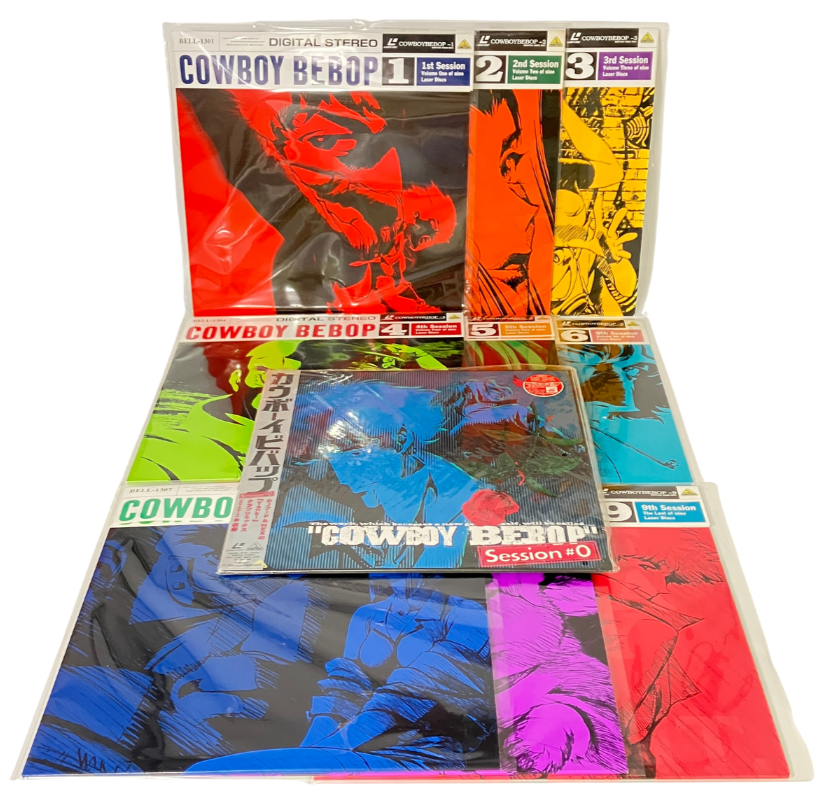 Cowboy Bebop Laser Disc Vol.0 - Vol.9 10 LD Set Bandai 1998 OBI