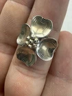 Vintage Beautiful Sterling Silver Dogwood Blossom Adjustable Flower Ring - 3g