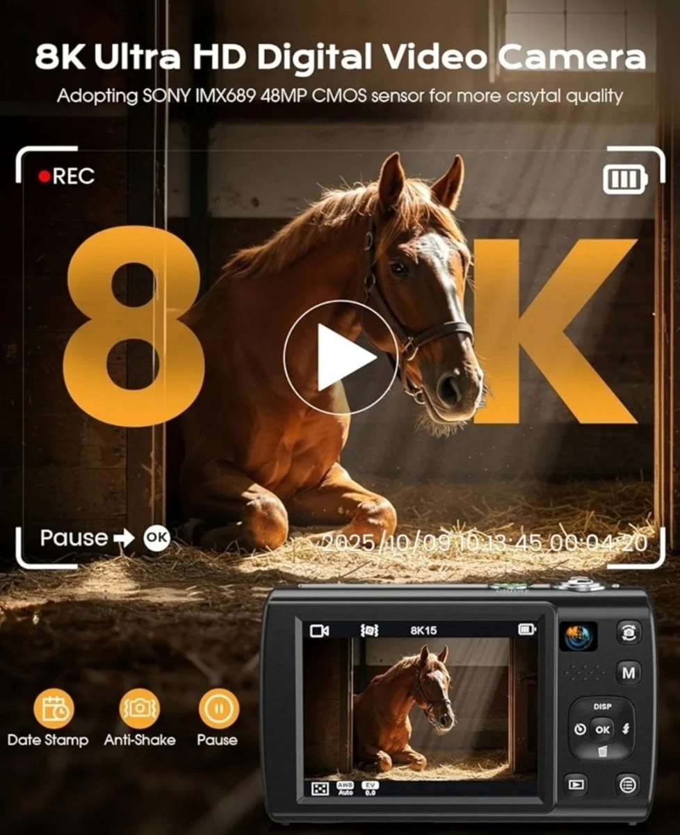 8K Digital Camera for Photography 2026 Latest WiFi 88MP Vlogging
