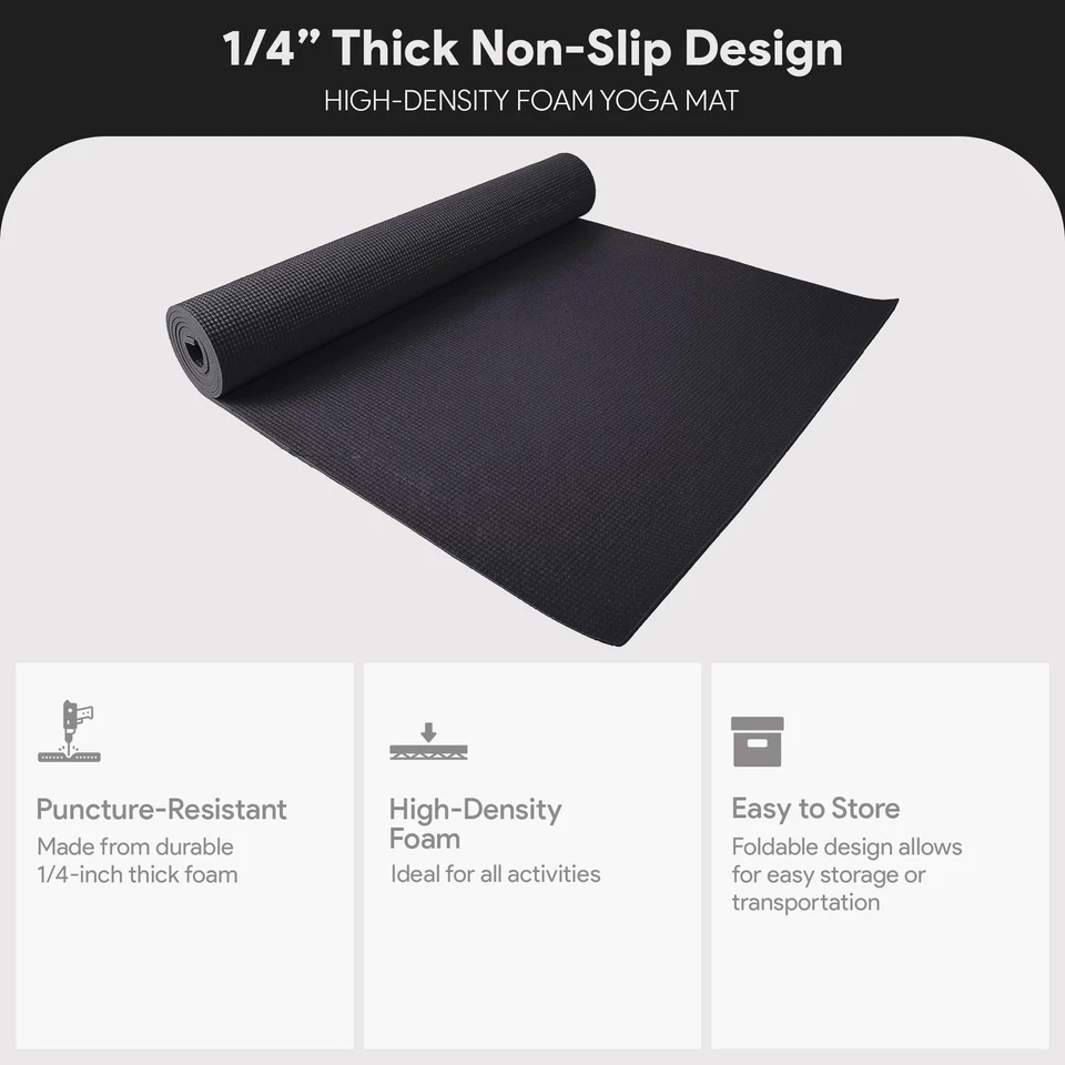 Fitvids All-Purpose 1/4-Inch High Density Anti-Tear Exercise Yoga Mat with - Image 2 of 4