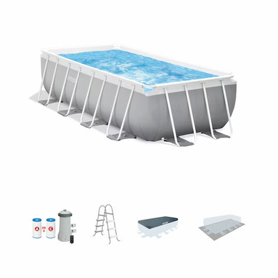 Intex 16-ft x 8-ft x 42-in Metal frame Rectangle Above-Ground Pool