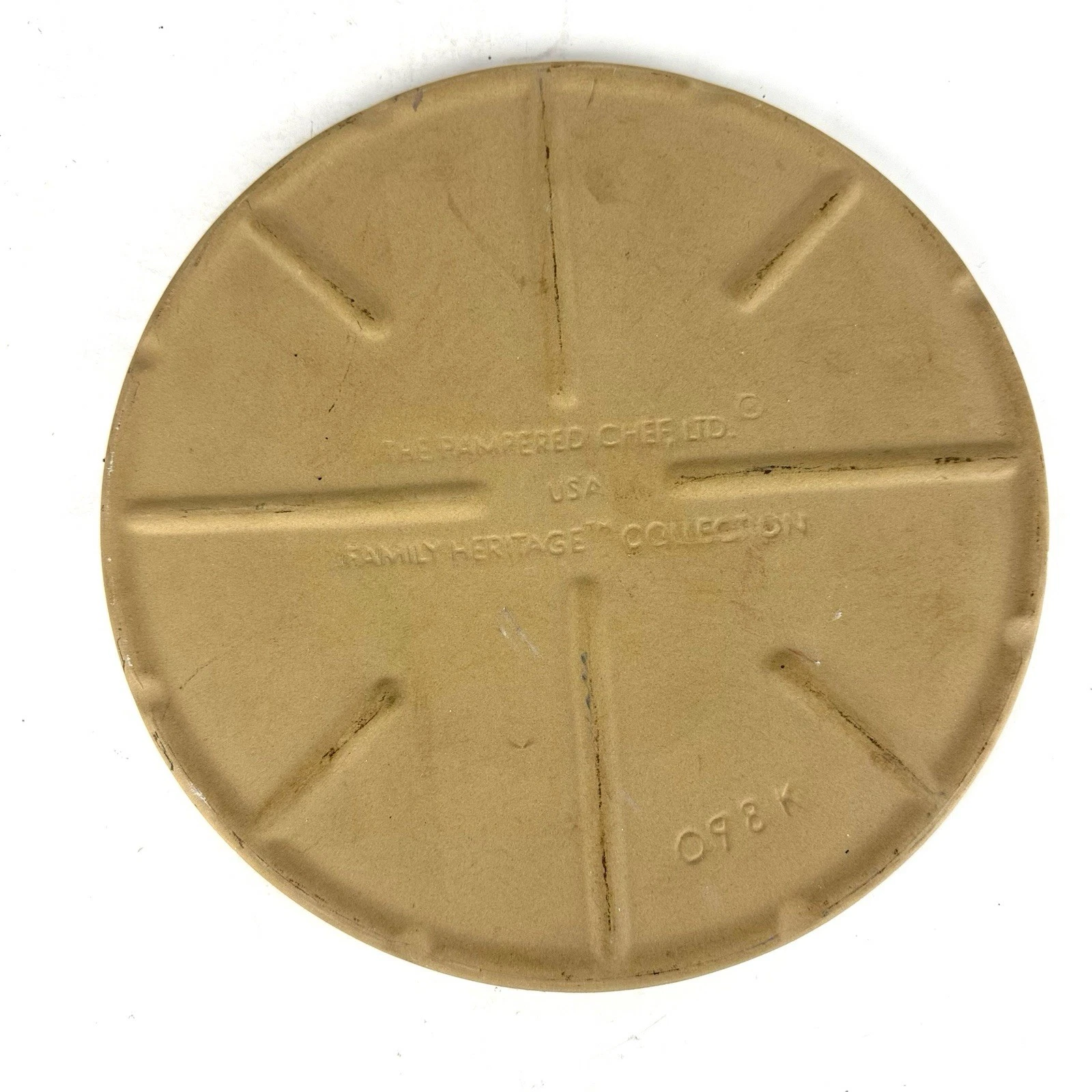 Pampered Chef Stoneware Pizza Stone Heritage Collection K098 13”