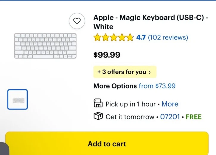 Apple Magic Keyboard (USB-C) - White - A3203 #MXCL3LL/A - Brand New Sealed - Image 2 of 4
