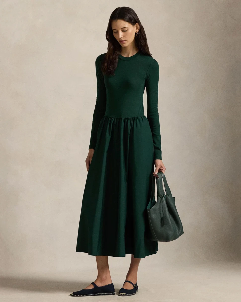 ralph lauren green dress Polo Dresses for Women for sale Long sleeve