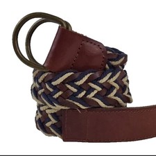 Lucky Brand Woven Double Ring Belt L