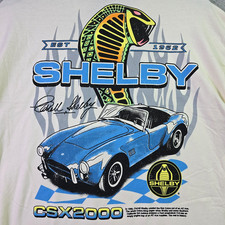 Shelby Cobra Car SHIRT Mens 2XL White MUSCLE CAR Classic Snake Racing 6os NWT