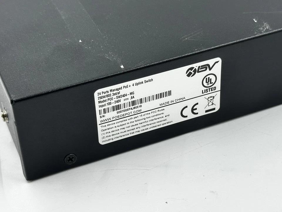 BV-Tech (POE-SW2404-MG) 24 Port PoE + 4 Uplink Managed Switch Networking Device - Image 4 of 4