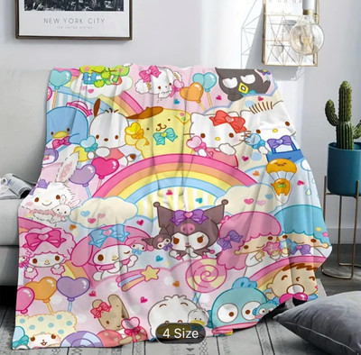 Hello Kitty Fleecedecke weich & kuschelig Sanrio Figuren Überwurf süß Kawaii Geschenk