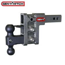 Gen-Y Mega Duty 5" Drop Hitch 10K Dual-Ball Mount Pintle Lock For 2" Receiver
