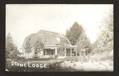 RPPC Stone Lodge Inn Scenic View Vintage Real Photo Postcard 1910