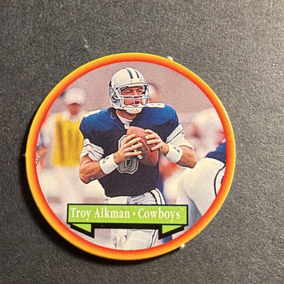 #ad Pinnacle Troy Aikman Dallas Cowboys 1994 Tombstone Pizza Stats Card #14 $35.74