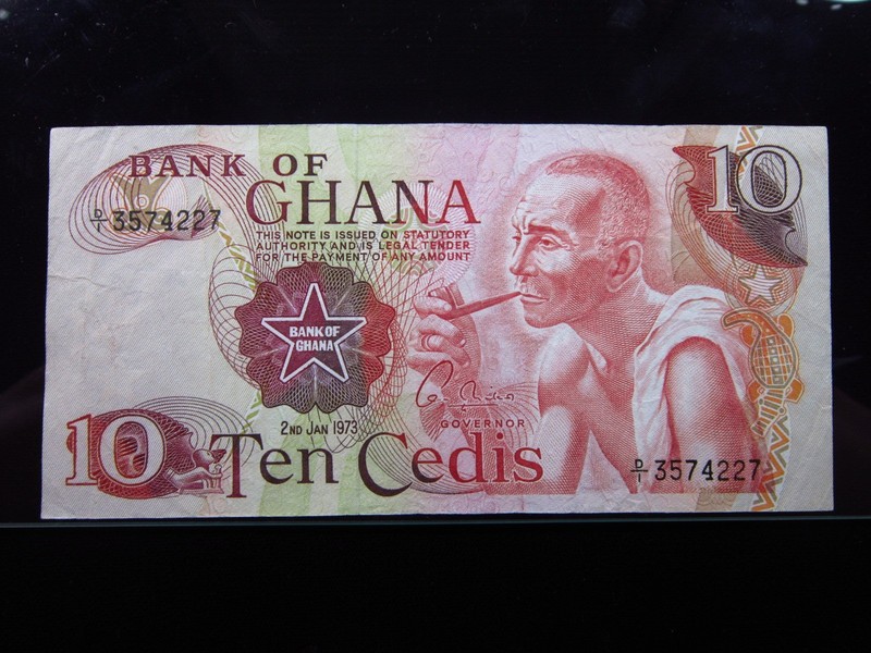 Ghana 10 Cedis 1973 P16 World Currency Banknote Money i4c4227