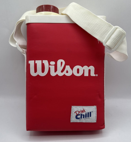 Vintage Wilson Tour Tennis  Shoulder Water Bottle Sling Red Drink Cool Read