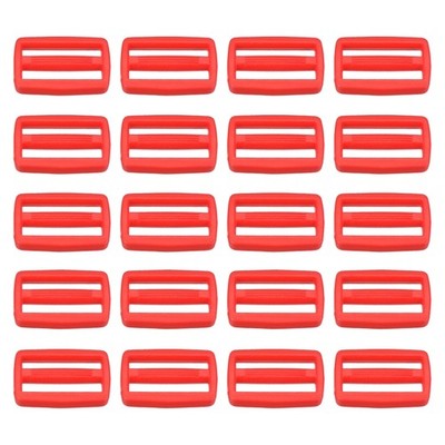 1'' Tri-Glide Sliding Buckles, 50pcs Strap Fastening Strap, Red