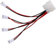 Molex 4-Pin to XH2.54 2-Pin Fan Splitter Adapter   12V Case Fan Power Cable