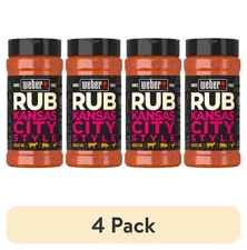 (4 pack) Weber Kansas City Sweet Tangy BBQ Dry Rub Seasoning,Gluten Free,14.5 oz