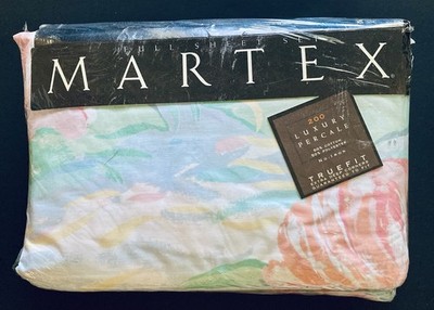 Martex Monet Lillies Full Sheet Set Deep Corners Eyelet Lace New Old Sale