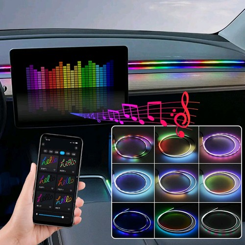 USB LED RGB Car Neon Atmosphere Ambient Lights Strip Remote Control Accessories - Picture 4 of 14