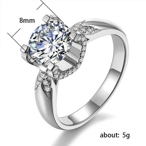 Surprise Women Ring For Valentine Gift 2.12 Ct CZ Engagement Band Silver Plated - Foto 2 di 3