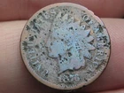 1876 Indian Head Cent Penny- Good/VG Details, Toned