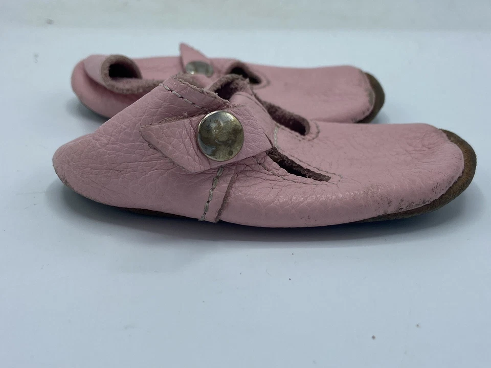 Zapatos Mon Petit Talla 3 Rosa Hecho a Mano Cuero Mary Janes Suelas Suaves  Foto 4 de 4