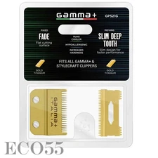 StyleCraft Gamma Fixed Gold Titanium Fade Blade Set SC521G, GP521G NEW