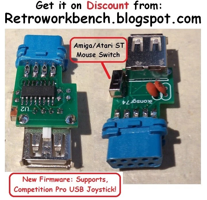 Usb Mouse Joystick Gamepad Adapter for 9pin DB9 Amiga Atari ST Amstrad Commodore