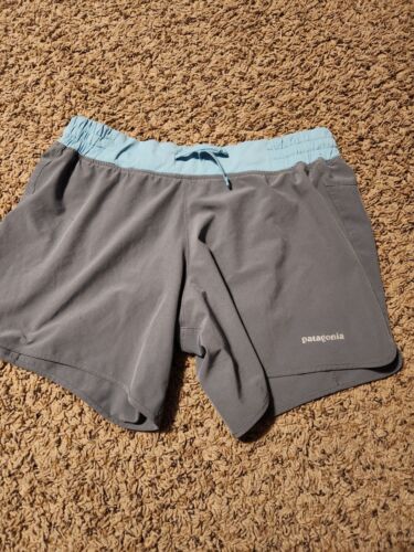 Women's PATAGONIA Nine Trails Grey  Lined 6" Athletic Shorts size Small - Picture 1 of 8