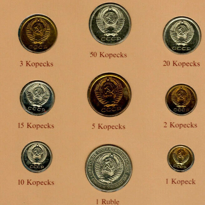 Coin Sets of All Nations USSR Russia 1976-1978 1 Ruble 3,5,10,15 Kopeck 1976 UNC - Image 3 of 4