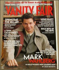 Aug 2001 Vanity Fair Magazine Mark Wahlberg Hillary Clinton Fox News Wall Street