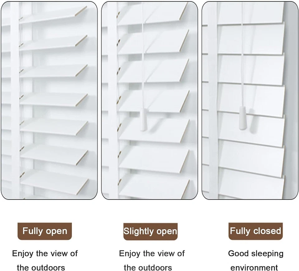 Faux Wood Wooden Blinds 50 MM Slats Home Office Window Venetian Blind Easy Fit - Image 3 of 4