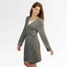 Faceplant Dreams Bamboo Wrap Robe Dressing Robe -- Earl Grey NWT