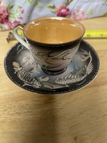 Pic China - Made in Japan ""Dragon Ware"" - Coppa e piattino Dematisse dipinti a mano - Foto 2 di 7