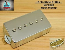 P-94 Style Humbucker sized P-90 Neck Pickup Chrome (Ceramic 5)