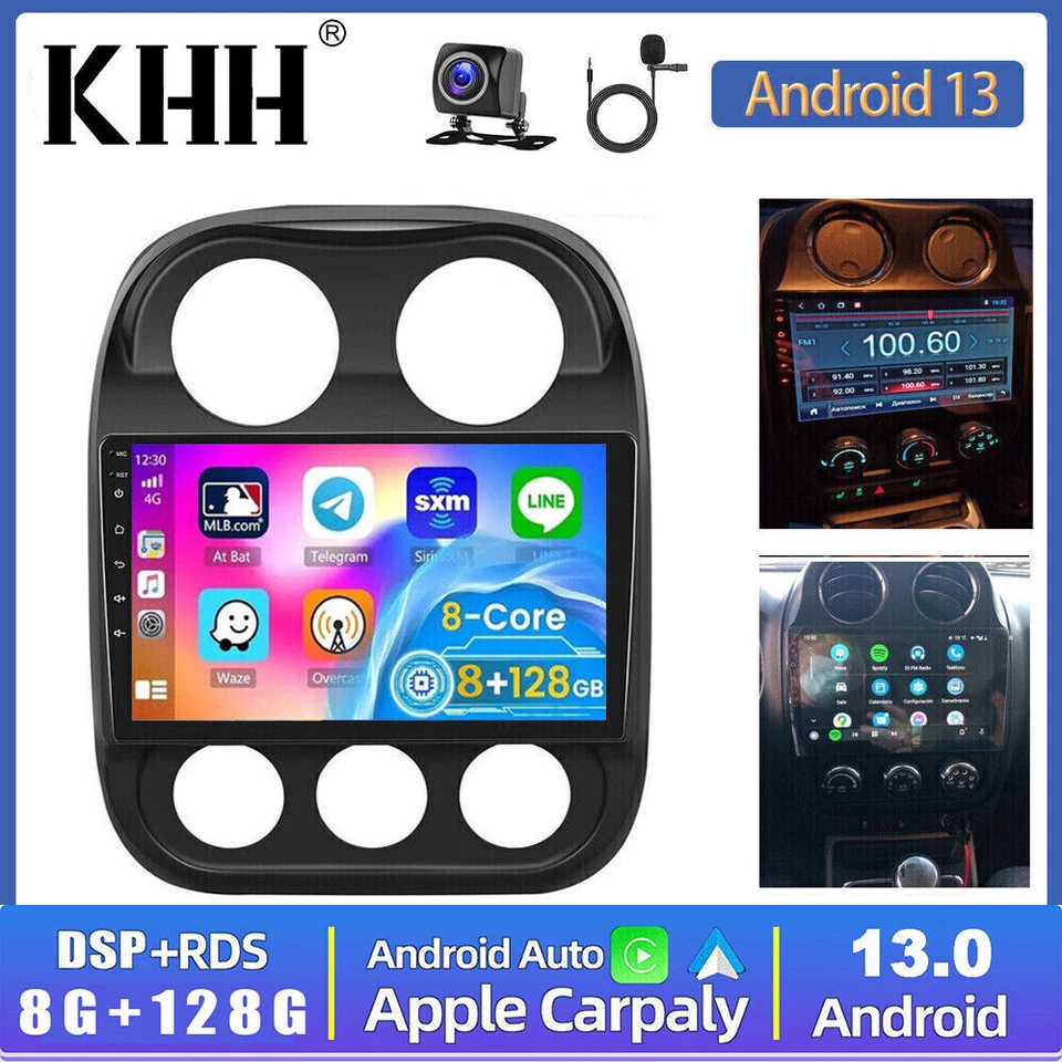 Jeep Compass Patriot 2010-2016 CarPlay Stereo with 8+128GB Android 13 Head Unit - image 2 of 4