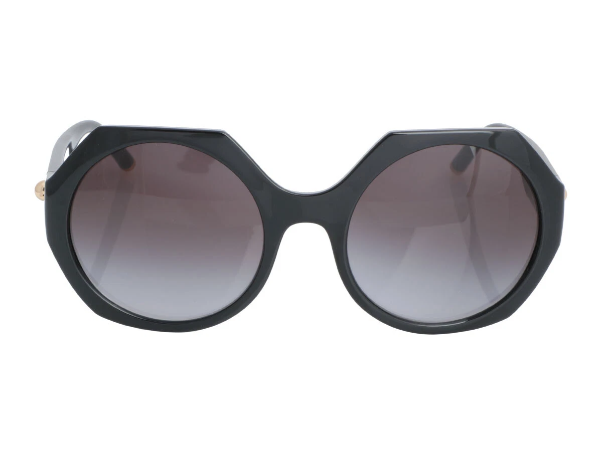 DOLCE GABBANA Black Plastic Octagonal Sunglasses Bold funky