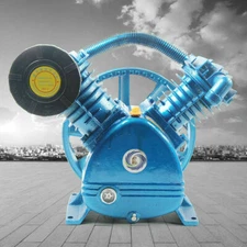 21CFM 5HP 175 PSI Air Compressor Pump Motor Head Double Stage V-Style 2-Cylinder