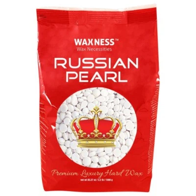 WAX NECESSITIES Waxness Polymer Blend Premium Luxury Hard Wax Beads Russian Pearl 2.2 lb / 1 kg