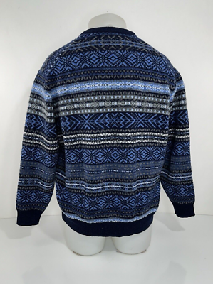 Hawick Knitwear - Scotland 100% Lambswool Holiday Geometric Lg