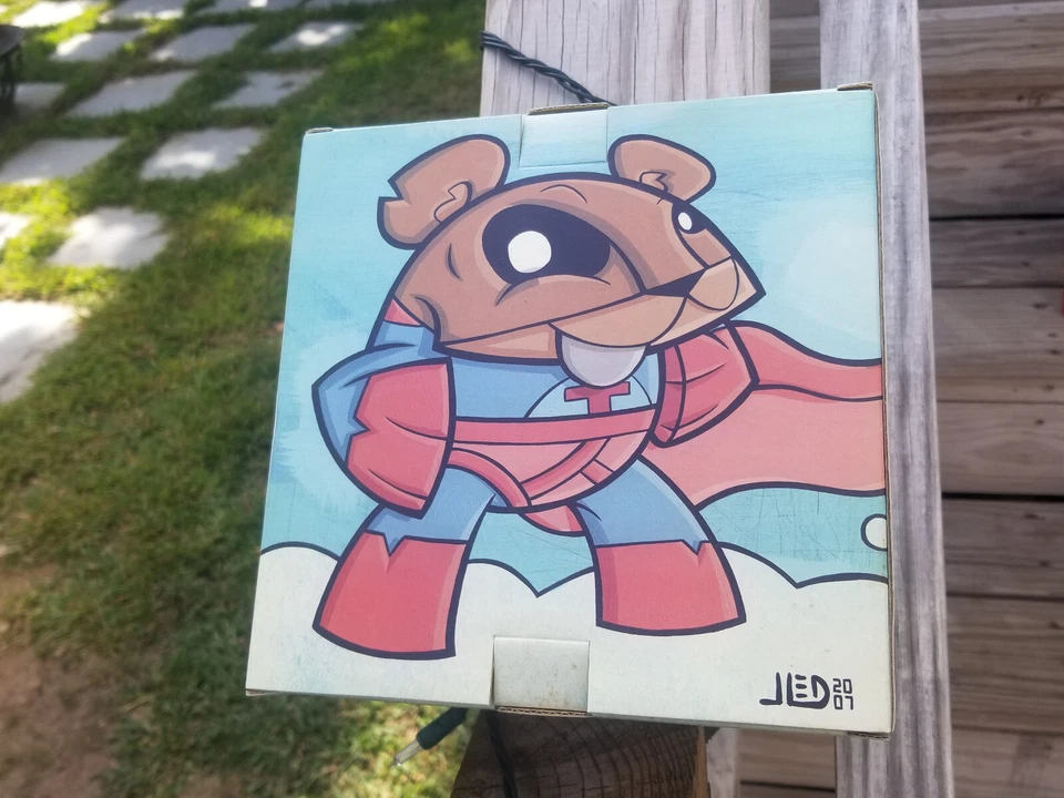 KIDROBOT Joe LEDBETTER Super Teeter Hero SDCC Comic Con EXCLUSIVE Dunny Bear USA - Image 4 of 4