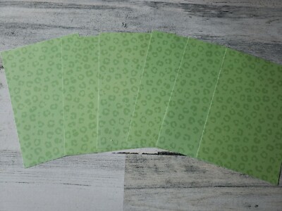 6 pieces of green leopard print Scrapbook Paper 4x6 photo mats #1321