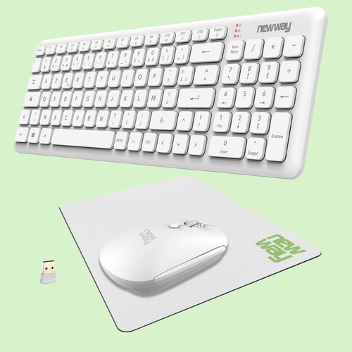 RF01 kabellose Tastatur mit Pad – Französische kabellose Tastatur AZERTY 97 T... - Bild 9 von 9